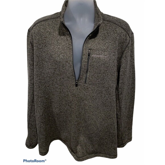 Eddie Bauer Men Grey Radiator Fleece Pullover Thick‎ Sweater 1/2 1/4 Zip 2XL XXL - Picture 3 of 7